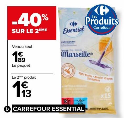 Lingettes pour sols Carrefour Essential