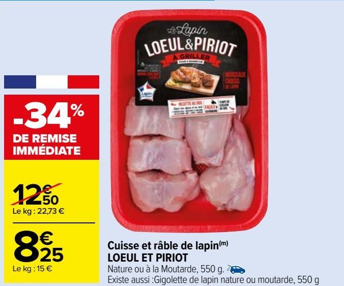 cuisse et râble de lapin Loeul et Piriot