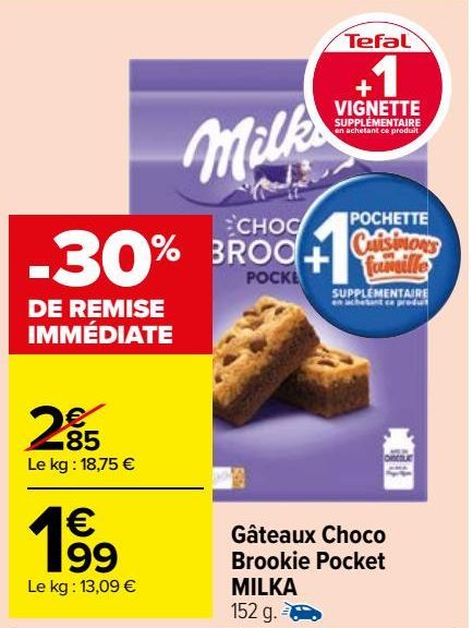 gâteau choco brookie pocket Milka