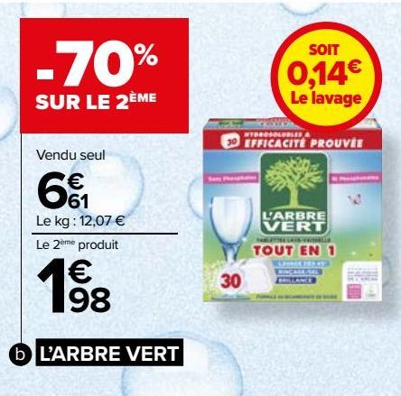 tablette lave-vaisselle tout en 1 ecolabel L'Arbre Vert