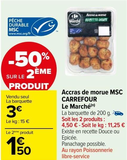 Accras de morue msc Carrefour le marché