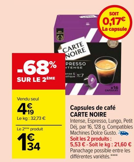 capsules de café Carte noire