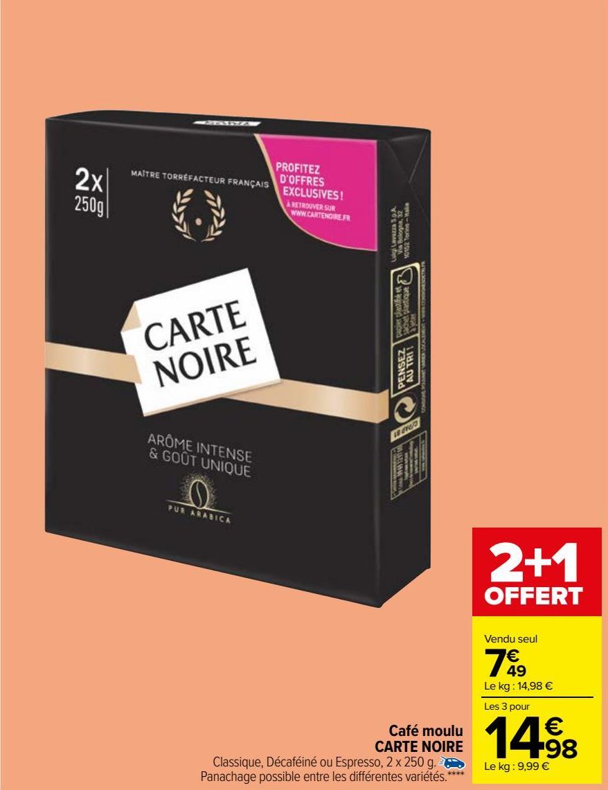 café moulu Carte noire