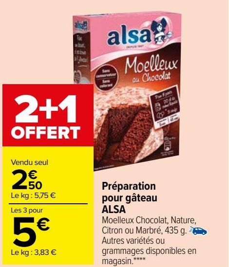 préparation pour gâteau Alsa