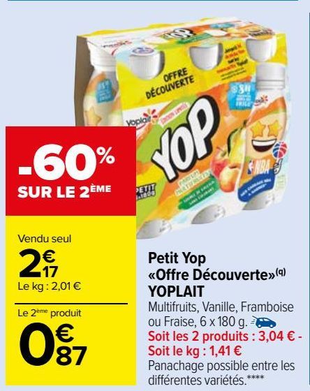 petit yop <<offre découverte>> Yoplait