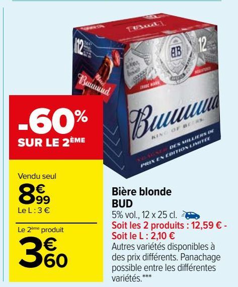 bière blonde Bud