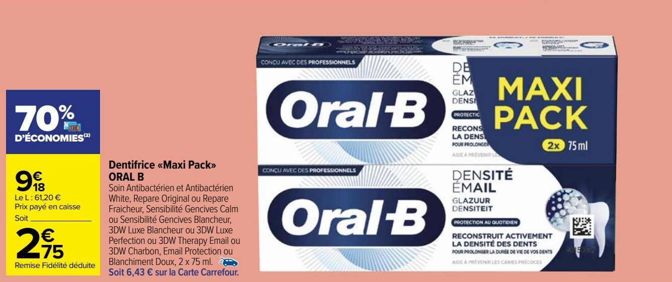 dentifrice <<Maxi pack>> Oral-B