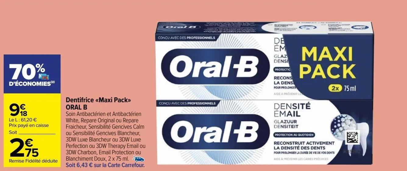 dentifrice <<maxi pack>> oral-b