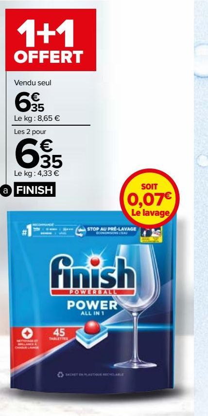 tablettes lave-vaisselle tout en 1 powerball Finish