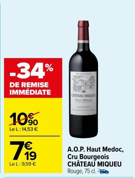 aop haut medoc, cru bourgeois Chateau Miqueu