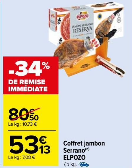 coffret jambon serrano Elpozo