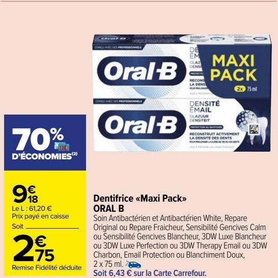 dentifrice <<maxi pack>> Oral-B