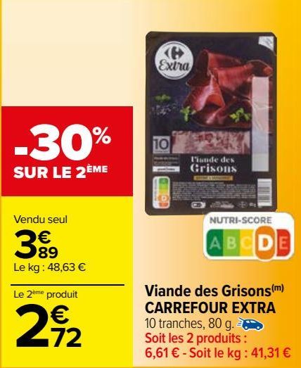Viande des grisons Carrefour Extra