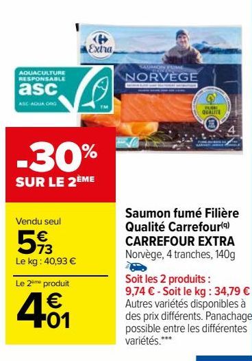 saumon fumé filière qualité Carrefour Carrefour Extra