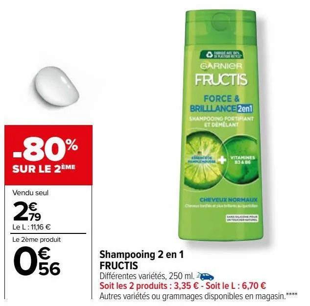 shampooing 2 en 1 fructis