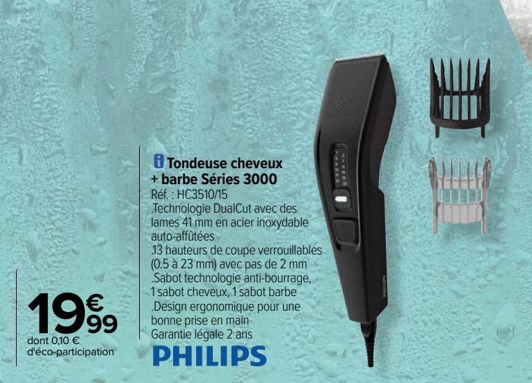 Tondeuse cheveux + barbe Séries 3000 Philips