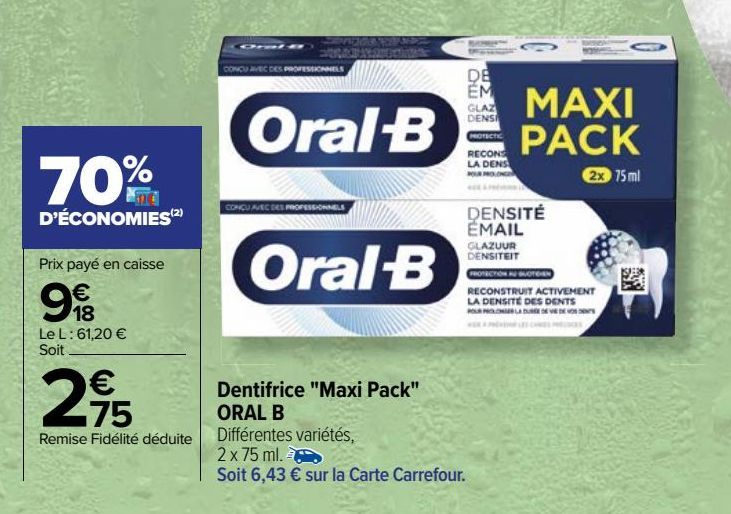  Dentifrice "Maxi Pack" ORAL B