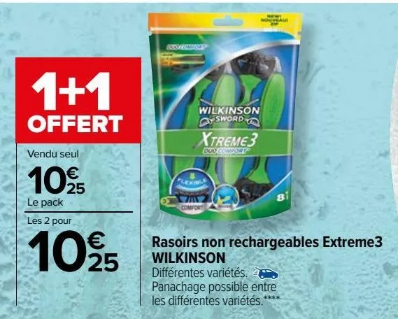 rasoirs non rechargeables extreme3 wilkinson