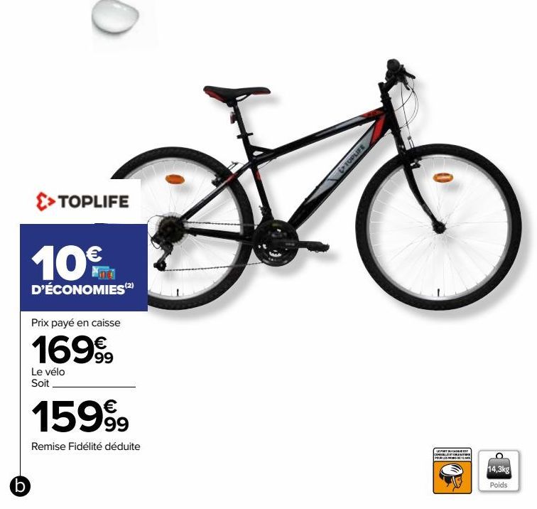 Vélo Montain 50 - Modèle homme Toplife