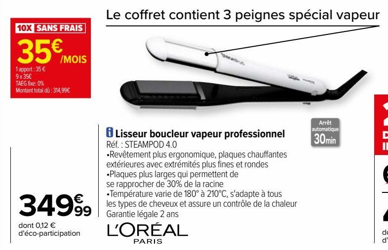 Lisseur boucleur vapeur professionnel L'Oréal Paris