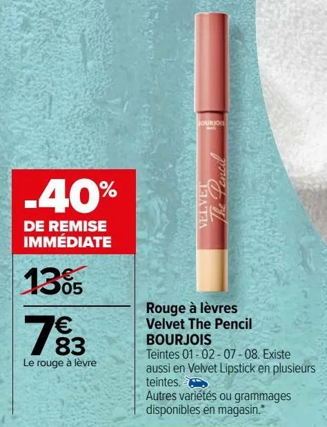  rouge à lèvres velvet the pencil bourjois