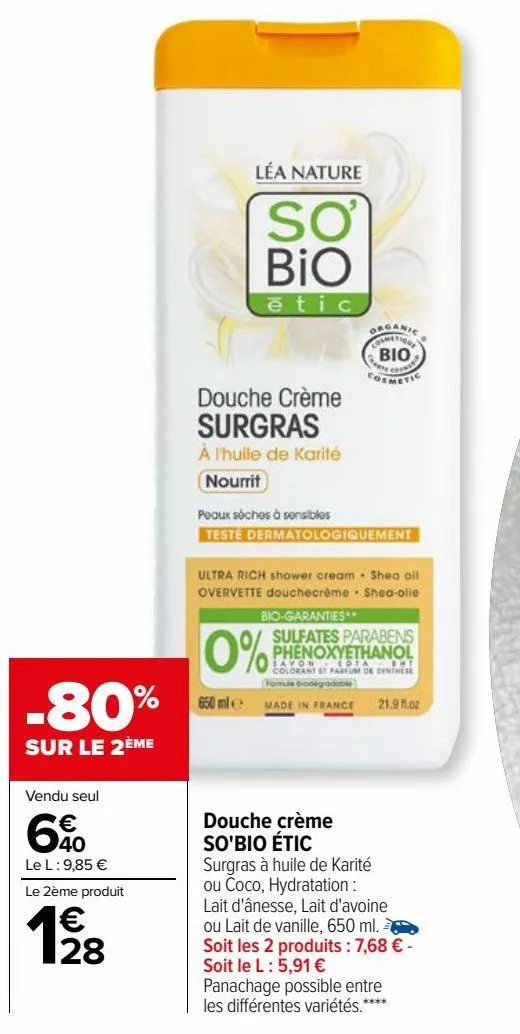 douche crème so'bio étic