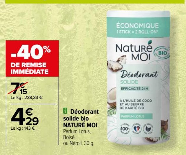 Déodorant solide bio NATURÉ MOI