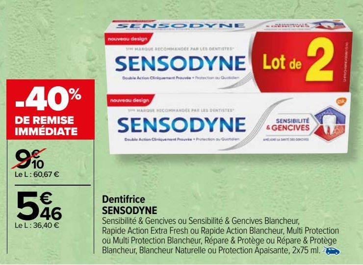 Dentifrice Sensodyne