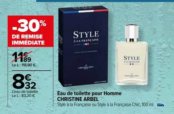  eau de toilette pour homme christine arbel