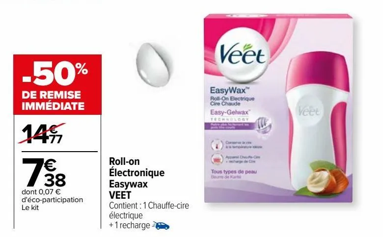 roll-on électronique easywax veet