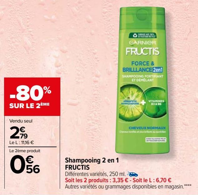 Shampooing 2 en 1 FRUCTIS