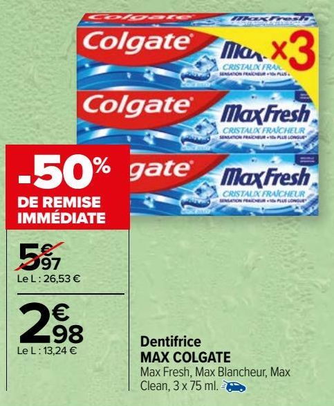 Dentifrice MAX COLGATE