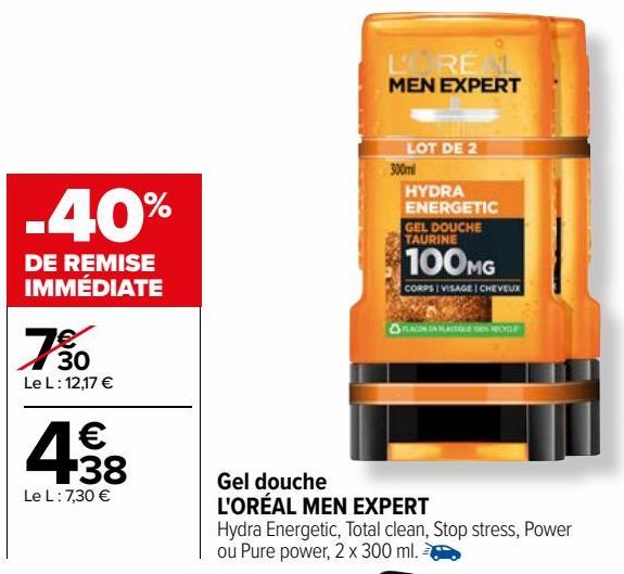  Gel douche L'ORÉAL MEN EXPERT