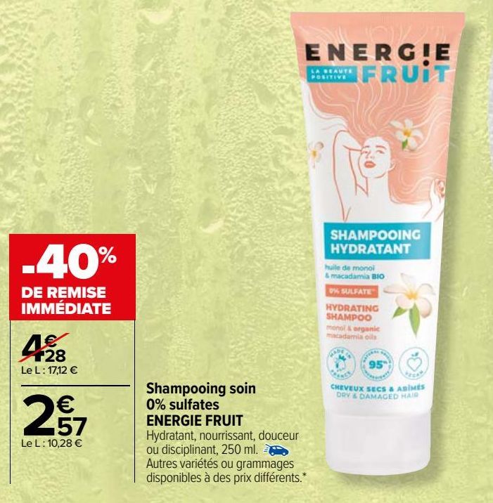 Shampooing soin 0% sulfates ENERGIE FRUIT