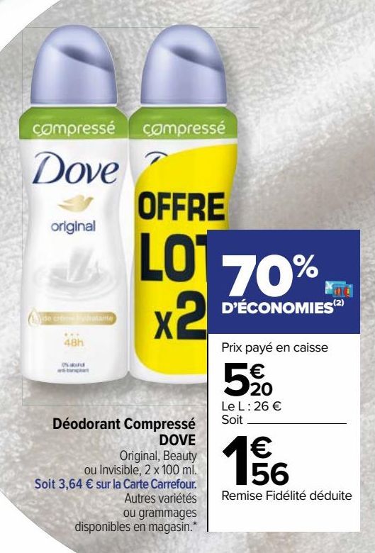  Déodorant Compressé DOVE