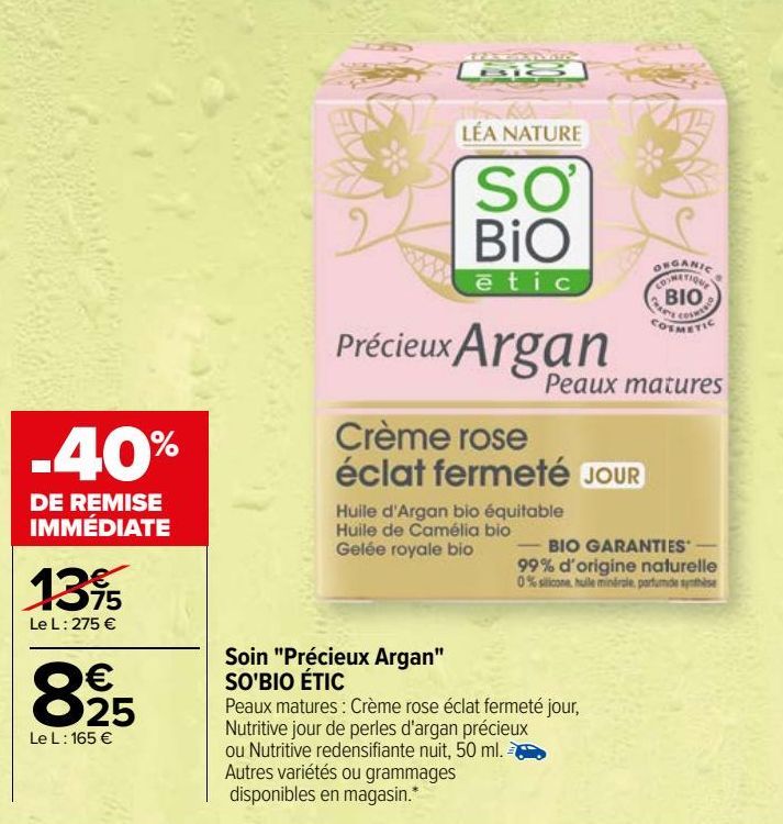 Soin "Précieux Argan" SO'BIO ÉTIC