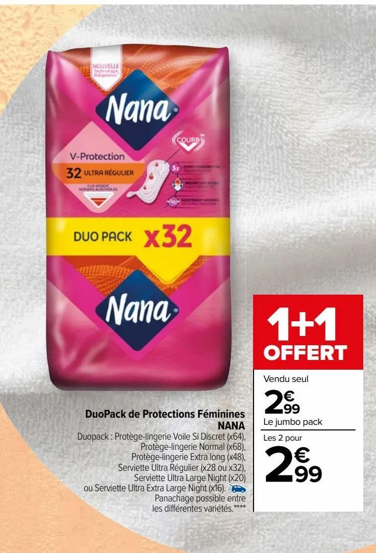 duopack de protections féminines nana