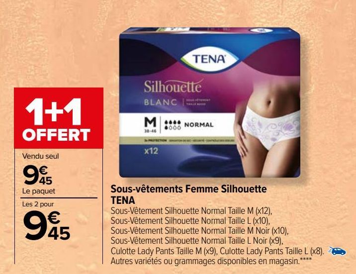 Sous-vêtements Femme Silhouette TENA