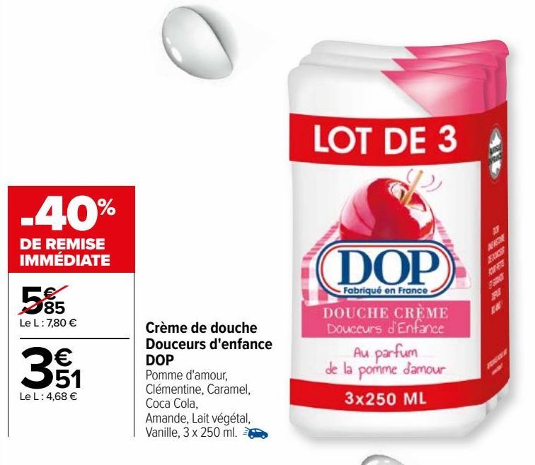  Crème de douche Douceurs d'enfance DOP