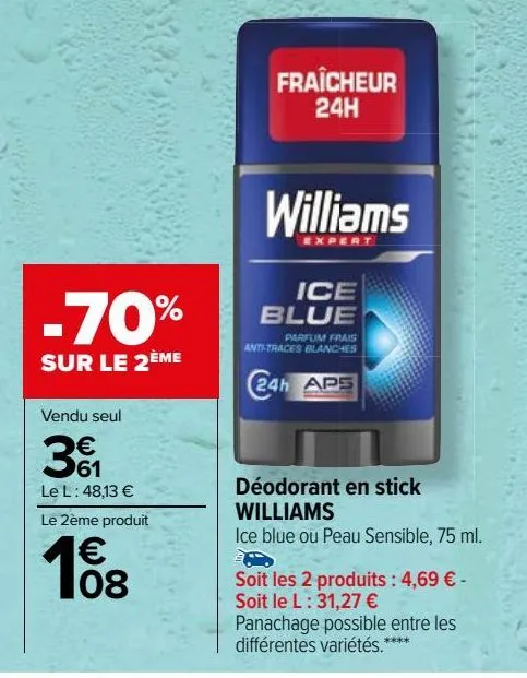 déodorant en stick williams