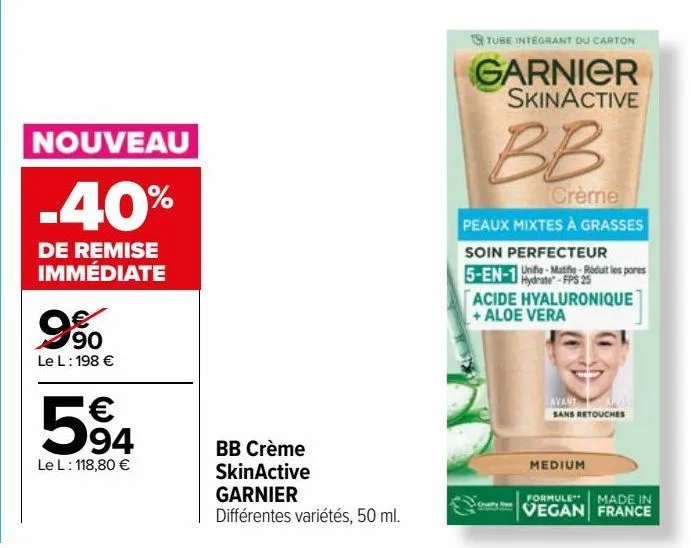  bb crème skinactive garnier