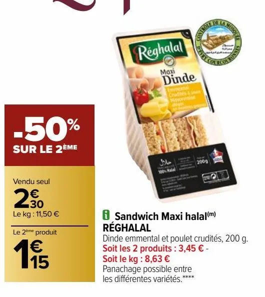 sandwich maxi halal reghalal