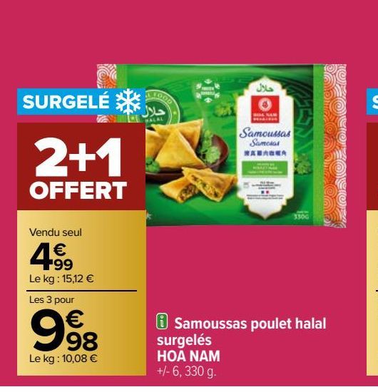 SAMOUSSAS POULET HALAL SURGELES HOA NAM