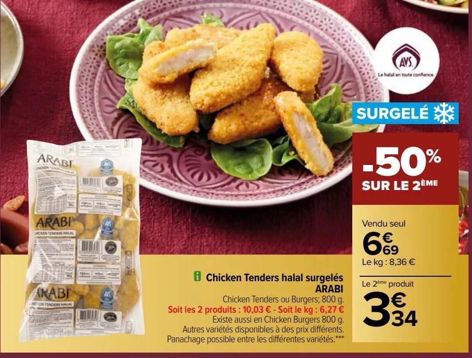 chicken tenders halal surgeles arabi