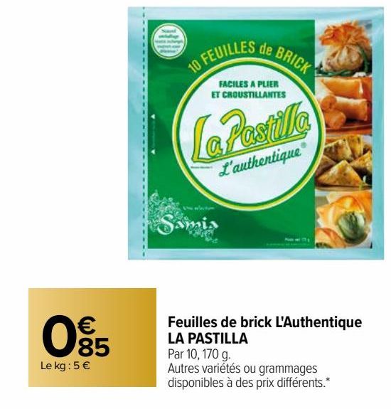 FEUILLES DE BRICK L'AUTHENTIQUE LA PASTILLA