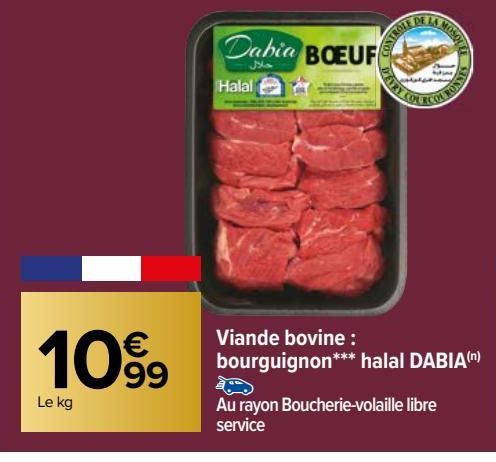 VIANDE BOVINE : BOURGUIGNON *** HALAL DABIA 