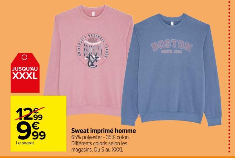 Sweat imprimé homme