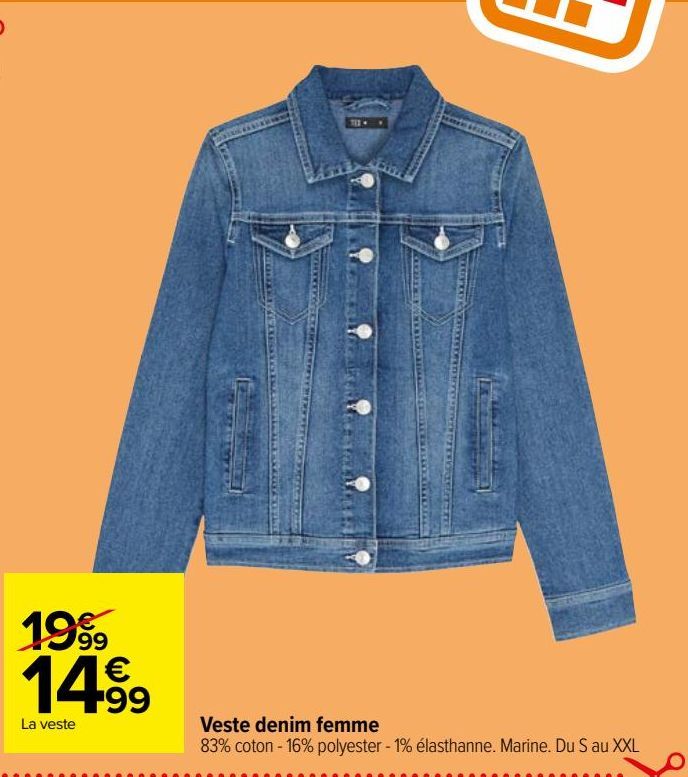 Veste denim femme