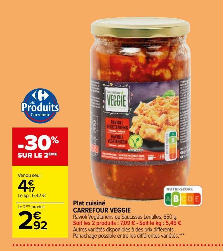 Plat cuisiné CARREFOUR VEGGIE