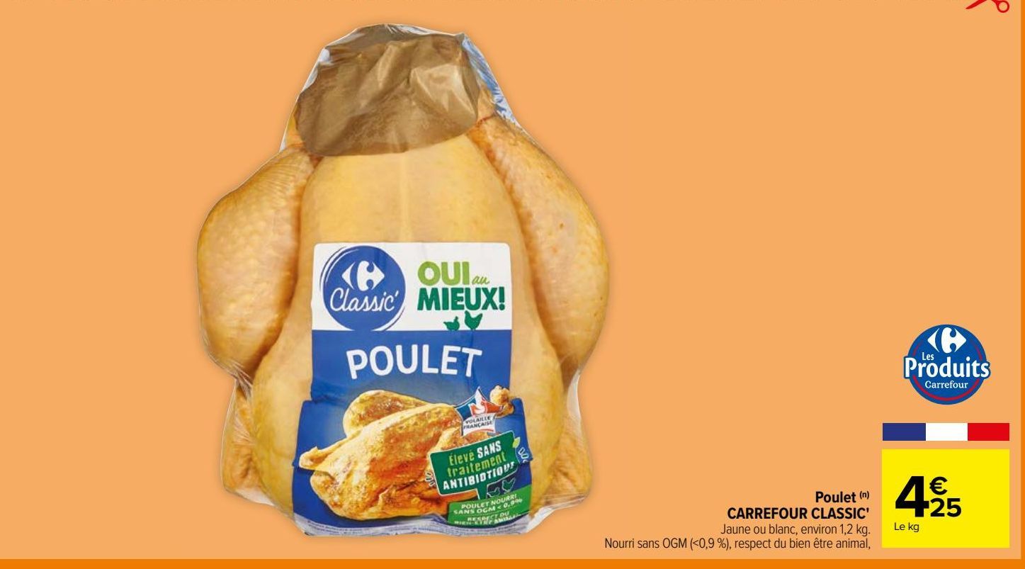 Poulet  CARREFOUR CLASSIC'